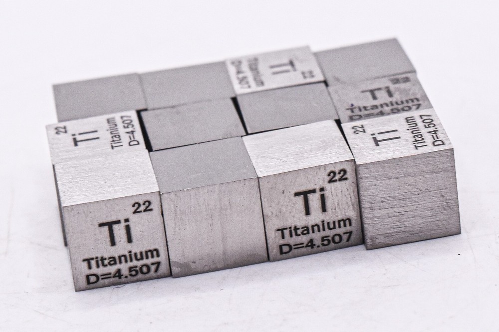 0.39" 10mm Titanium Cube Pure 99.9% Periodic Table Element Engraved Density 1PC