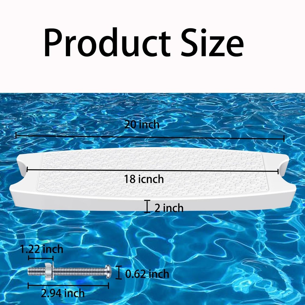 2-Pack 18 Inch Universal Pool Ladder Steps Replacement Heavy-Duty Plastic Rung