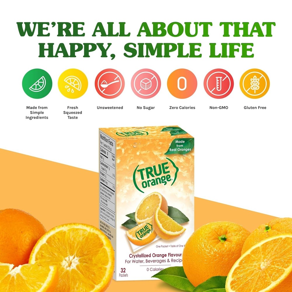 TRUE ORANGE Water Enhancer, Bulk Pack, Zero Calorie Flavoring, For Bottled...