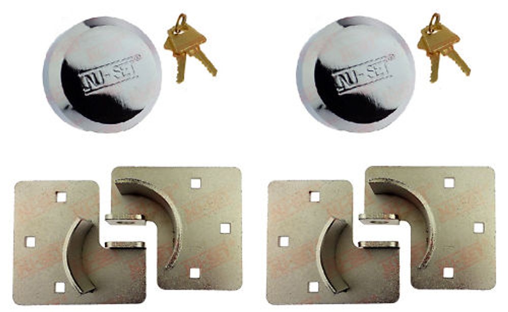 2 Hidden Shackle Lock Trailer Padlock Hasp Keyed Alike