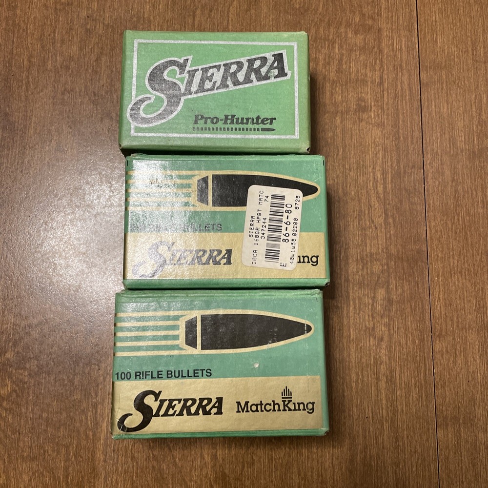 2 Empty Sierra Rifle Bullet Boxes & 1 Sierra Pro-Hunter Box