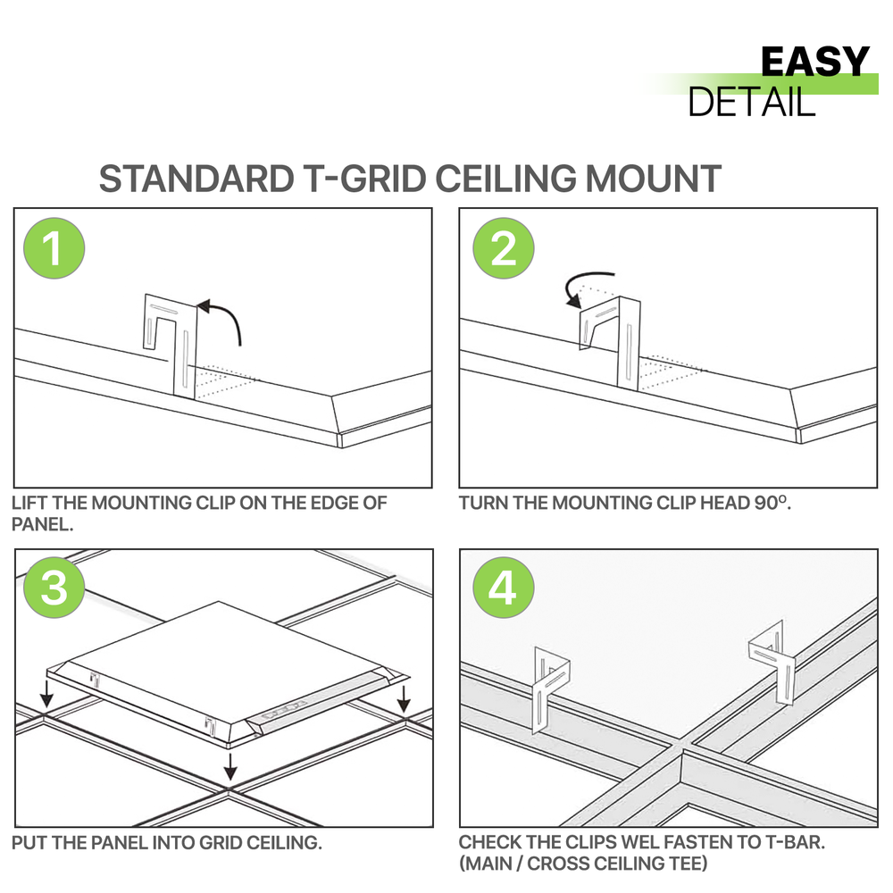 4 Pcs 1x4 LED Flat Panel Light 4000LM 5000K Dimmable Drop Ceiling Troffer Light