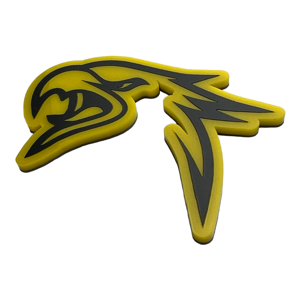 PAIR Yellow HellHawk Emblems fits Jeep Trackhawk Grand Cherokee Left Right Side