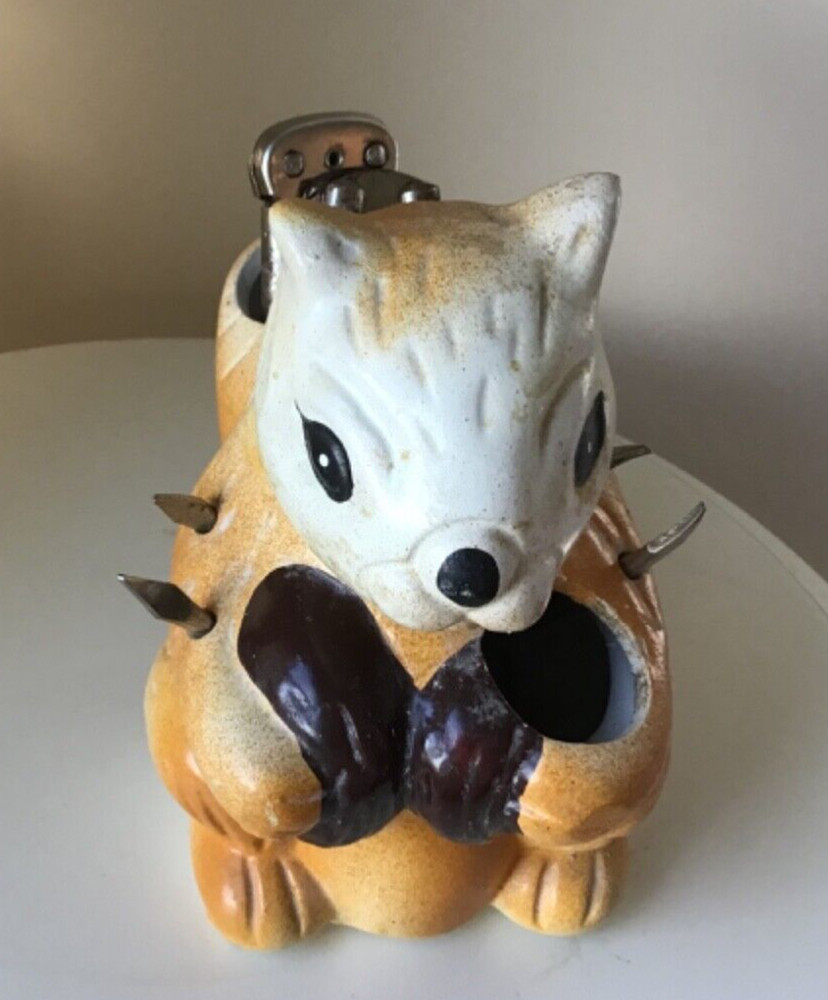 Vintage Ceramic Squirrel Nutcracker With 6 Tools Nutcracker And Picks