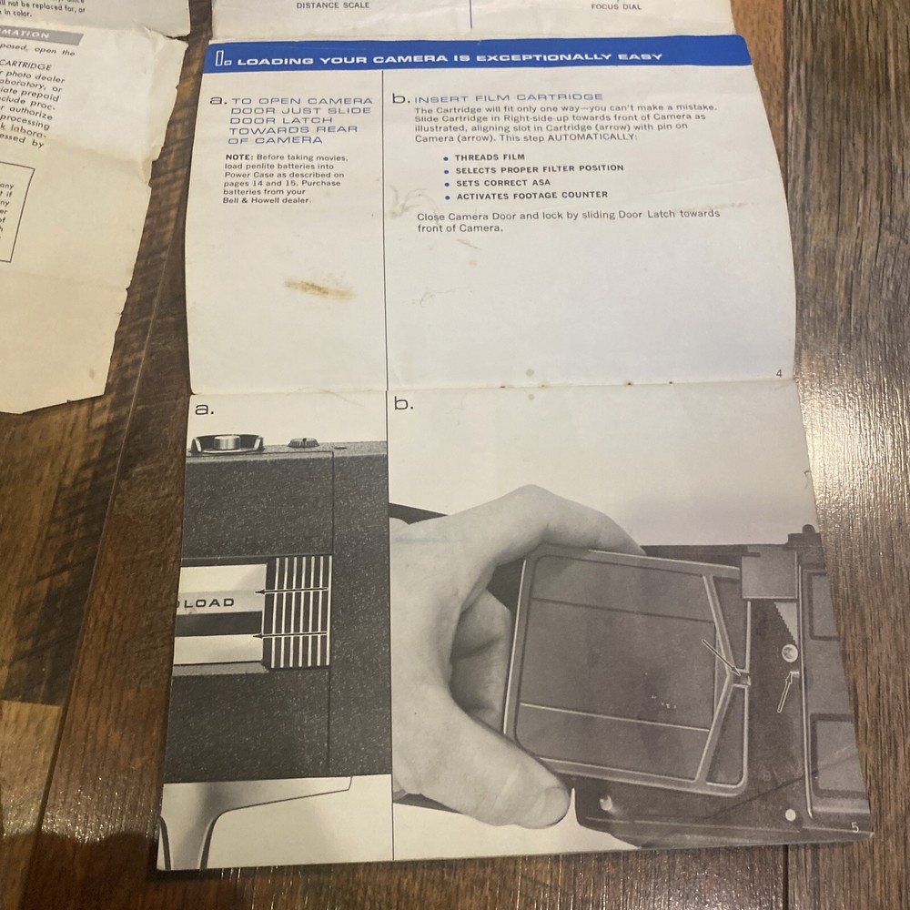 ORIGINAL!! Bell & Howell 430 Autoload Super 8mm camera Manual Instructions Book