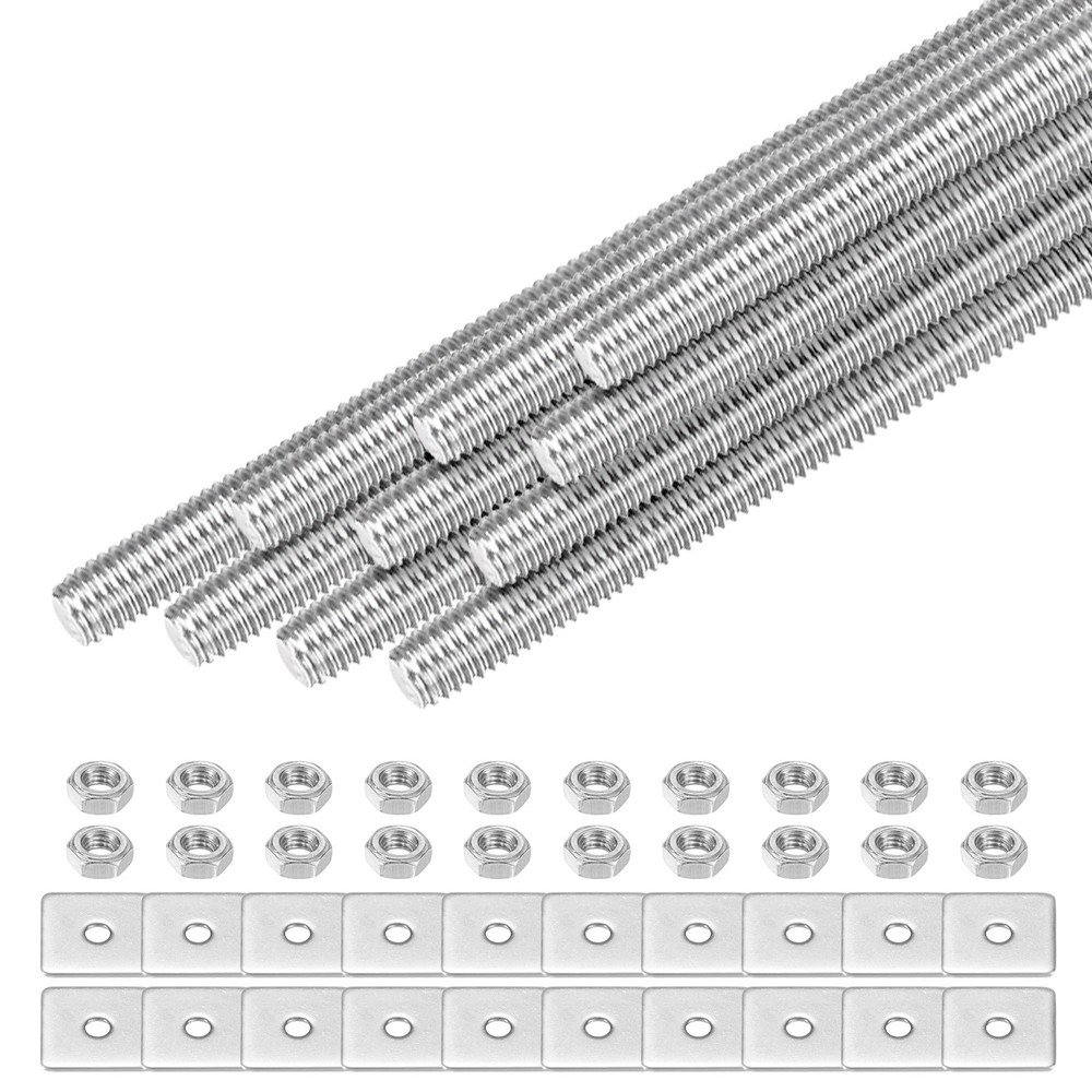 10-Set Fully Threaded Rod, M3x90mm Right Hand Thread Bar Studs with Nuts