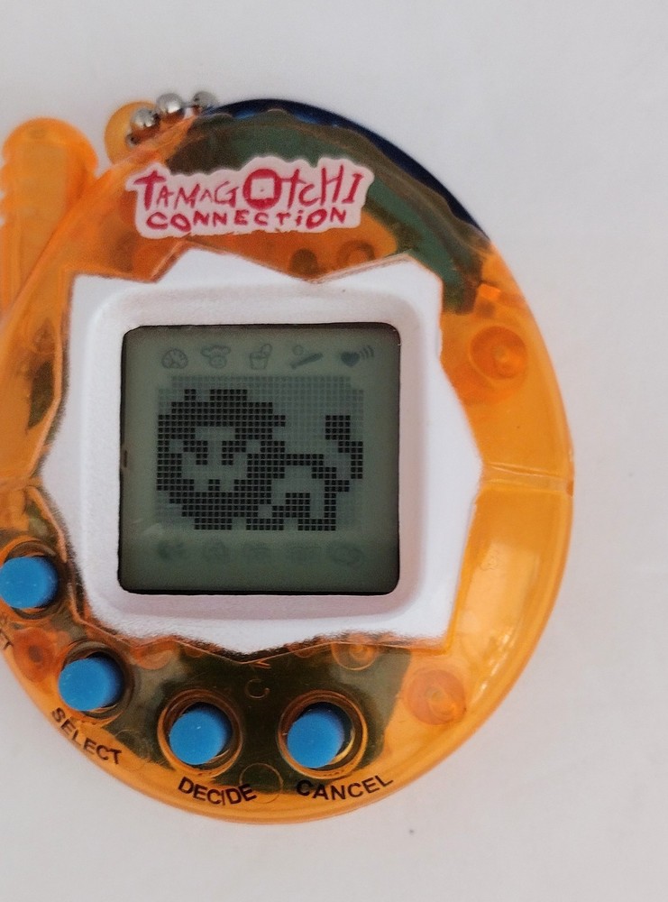 Tamagotchi Connection orange clear/transparent Tested Works
