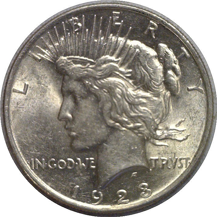 1923 $1 Silver Peace Dollar AU