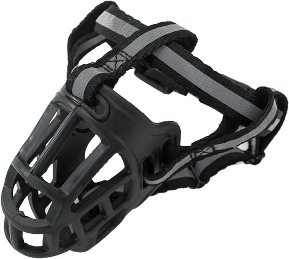 Reflect Muzzle Adjustable Dog Mouth Cover Black Size 4/6（Note size at checkout）