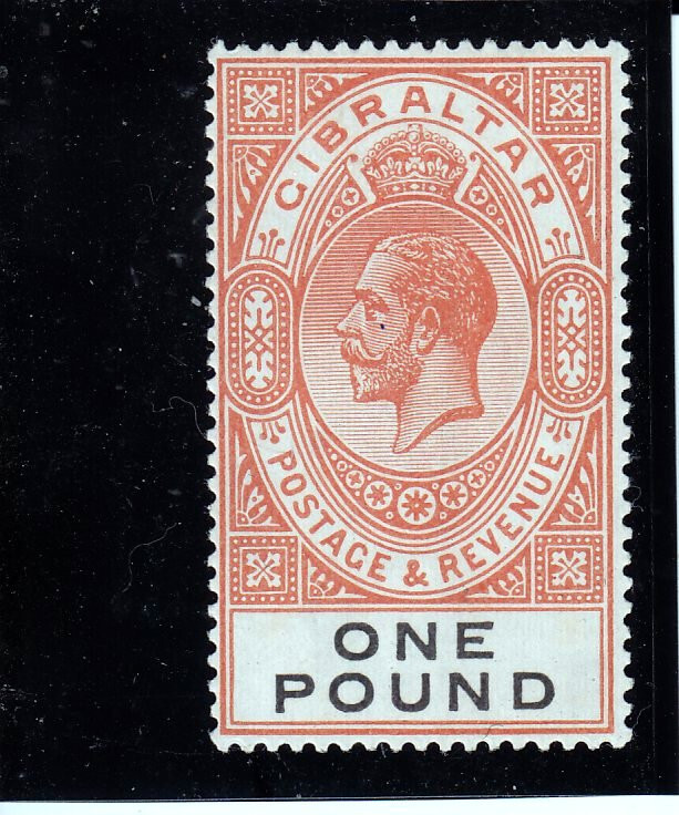 GIBRALTAR   1925  KGV   1 POUND  SG 107    MLH*