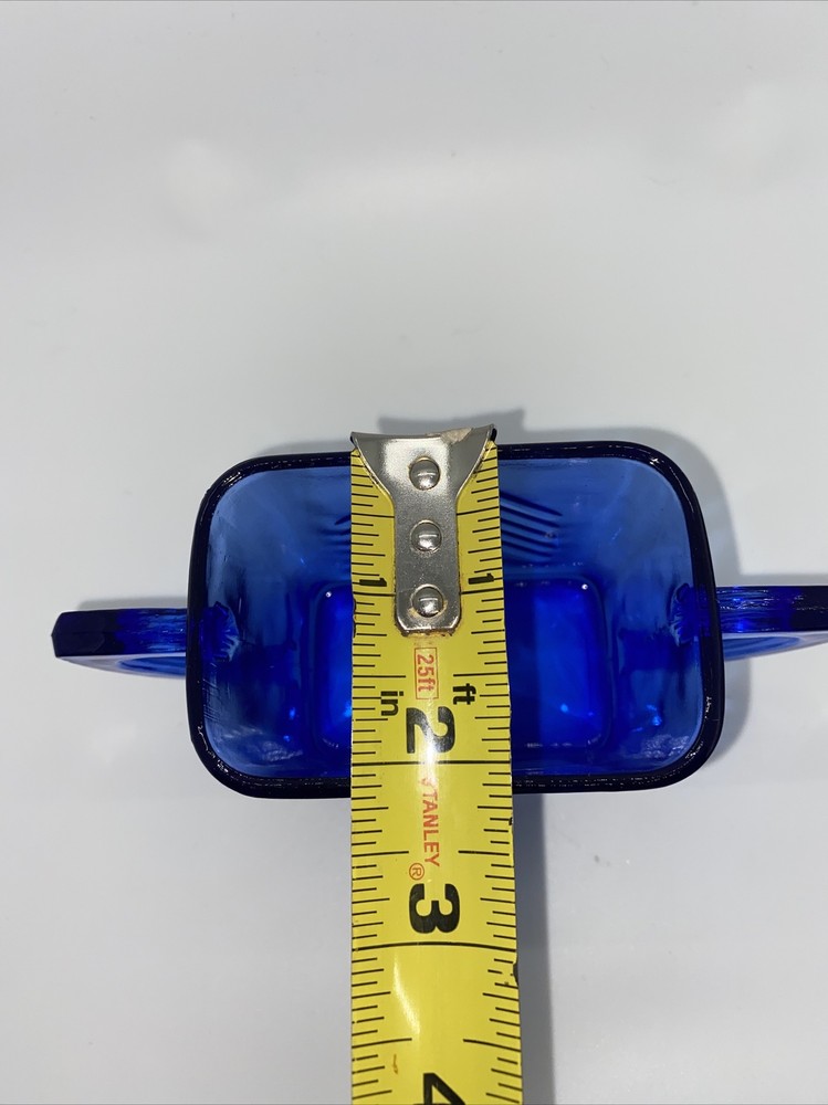 Vintage Art Deco Cobalt Blue Double Handled Dish