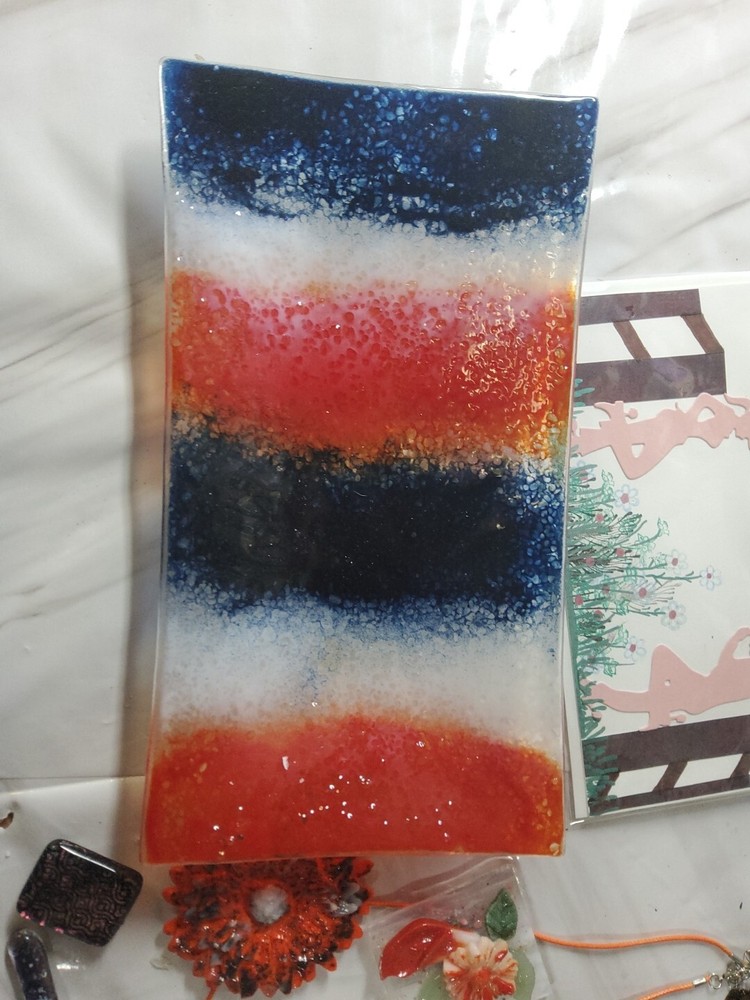 Fused Glass Cheese Tray