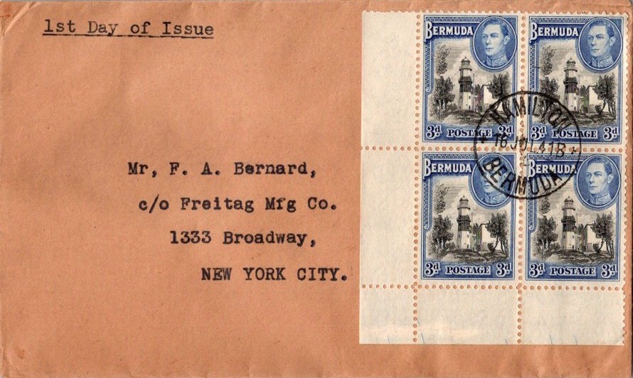 Bermuda Scott 121Aa Typewritten Address.