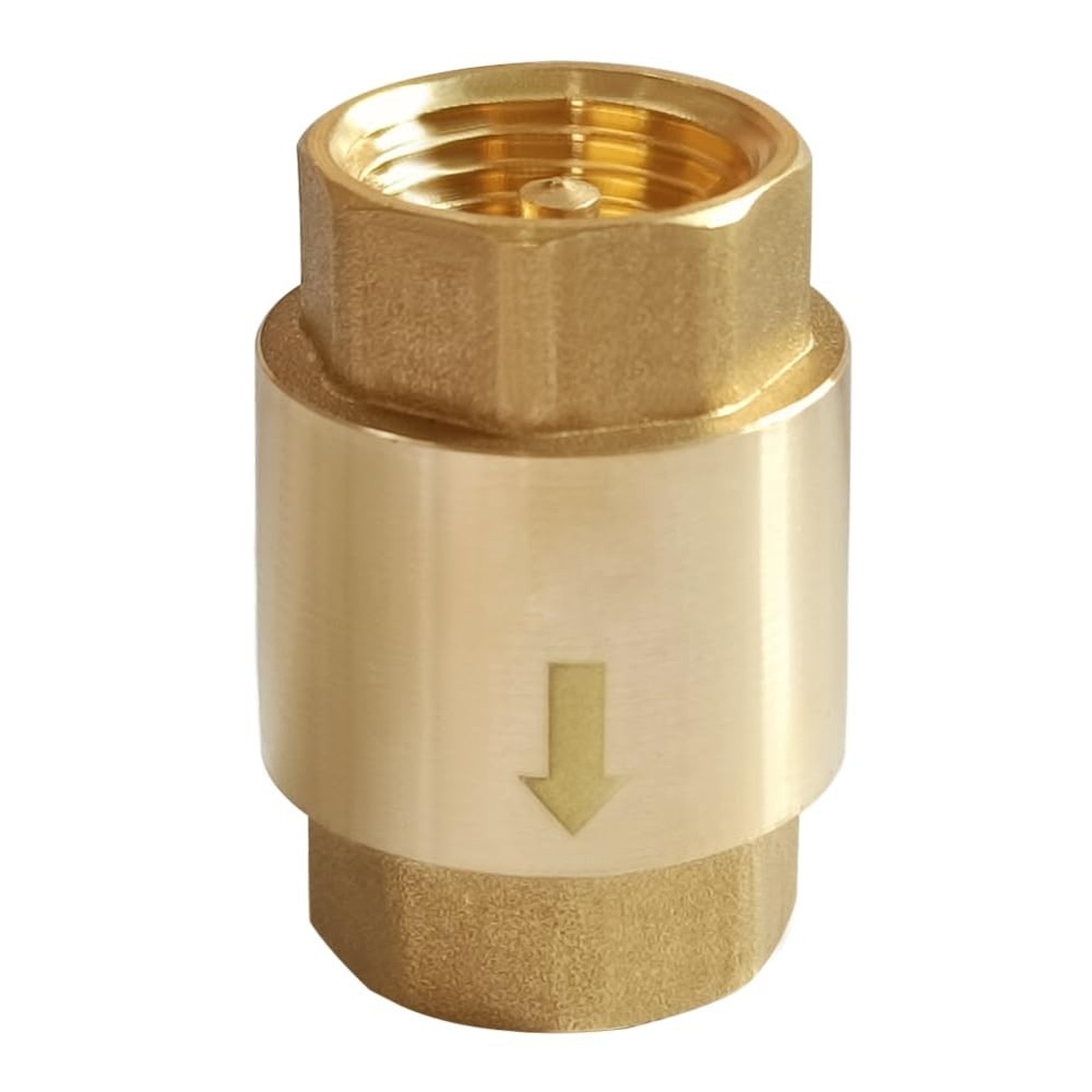 Uenede Solid Brass 3/4 Inch In-line Spring Check Valve 3/4"NPT-1PCS,