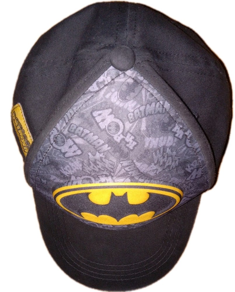 DC Comics Cap Hat Batman Boys Baseball Strapback Cap With 3D Design Black