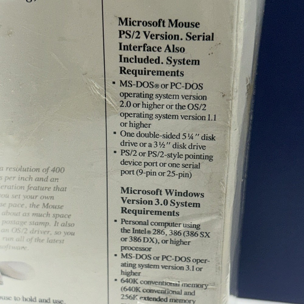 Microsoft Windows 3.0 Operating System + Microsoft Mouse - Vintage 92 Sealed Box