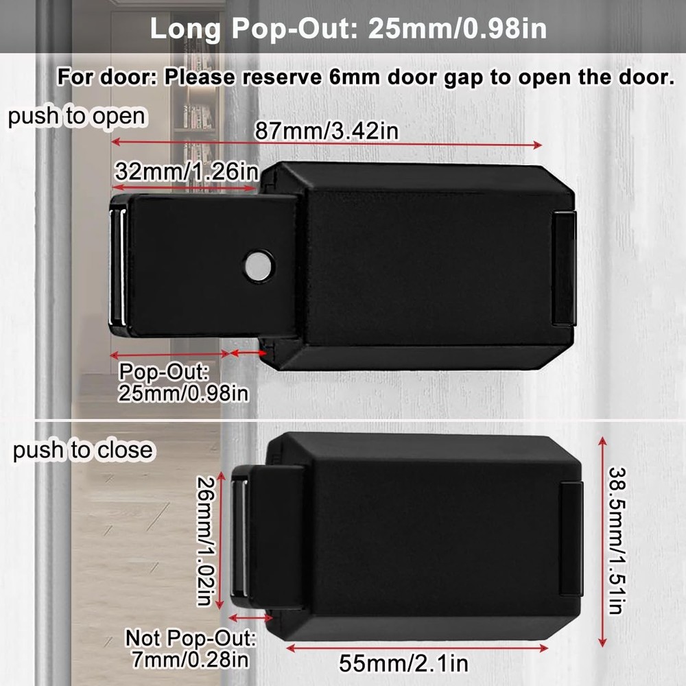 Push to Open Cabinet Hardware CBRIVE 5 Pack Heavy Duty Push Latch & Lock for ...