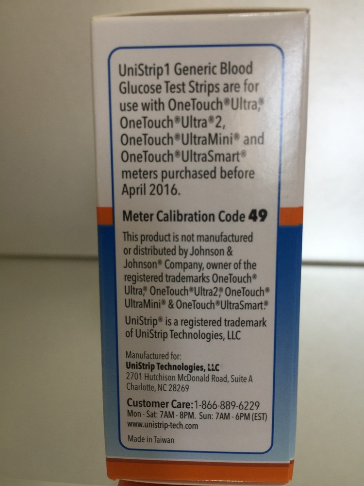 True Point - Unistrip Blood Glucose Strips – 500 Count – Generic For One Touch
