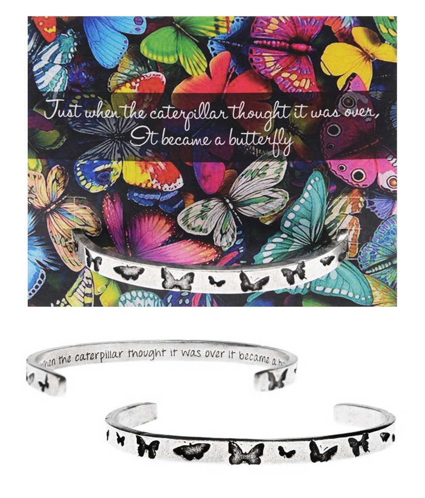 Butterfly Quotable Cuff Bracelet | Just when the caterpillar thought