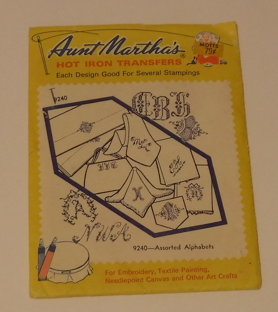 Aunt Martha 's Hot Iron Transfers #9240 Assorted Alphabets