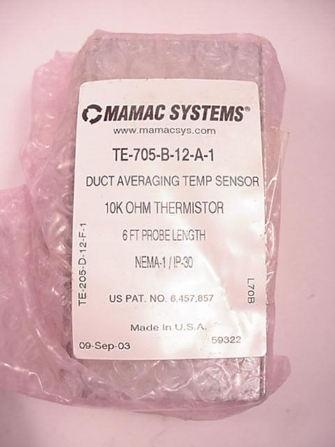 Mamac Systems TE-705-B-12-A-1 Duct Averaging Temp Sensor Ships on the Same Day