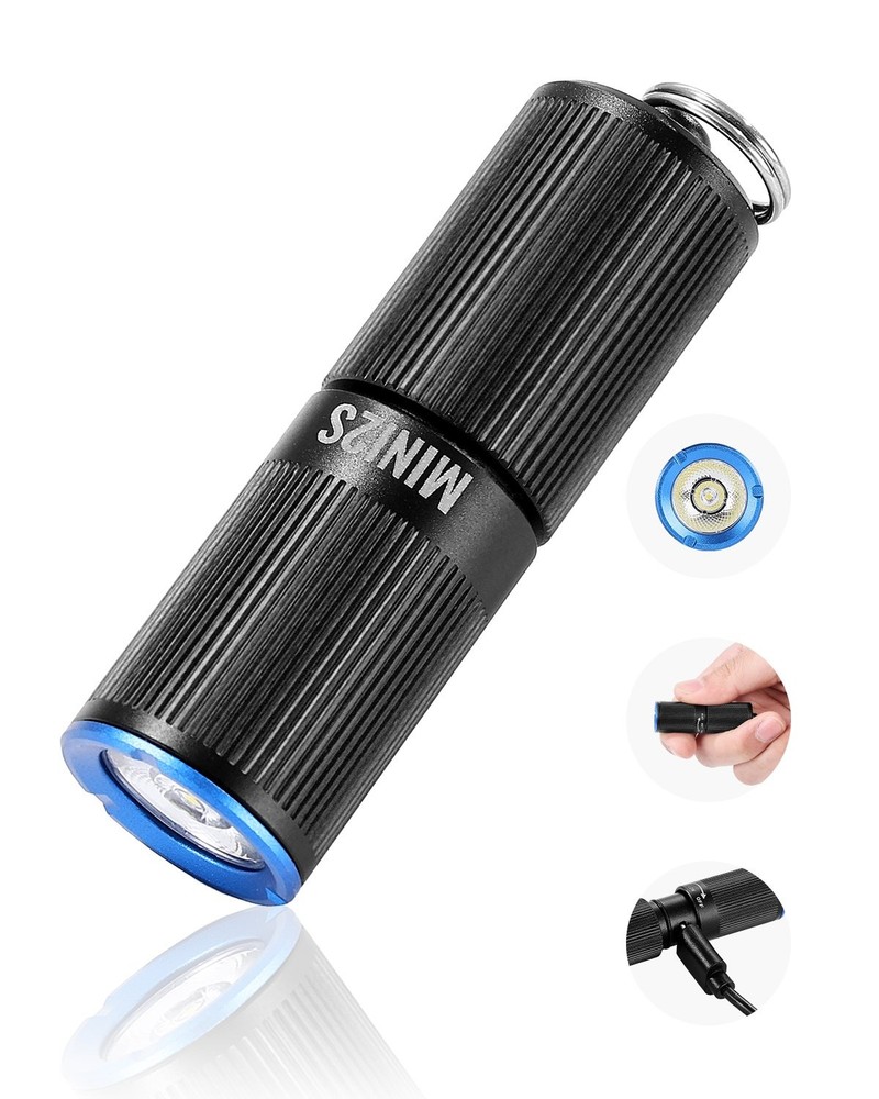 Keychain Flashlight Rechargeable Mini LED Flashlight 200 High Lumens Pocke