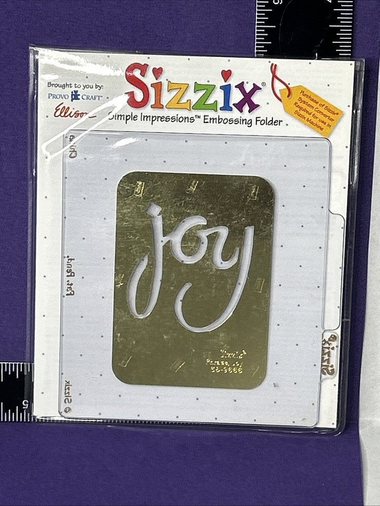 Phrase, Joy Sizzix Simple Impressions Embossing Folder Card Making Scrapbooking