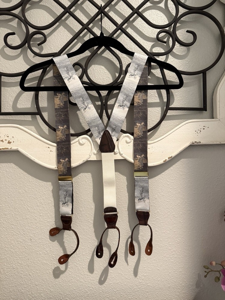 Limited Bobby Jones Golf Silk /Leather Suspenders Adjustable