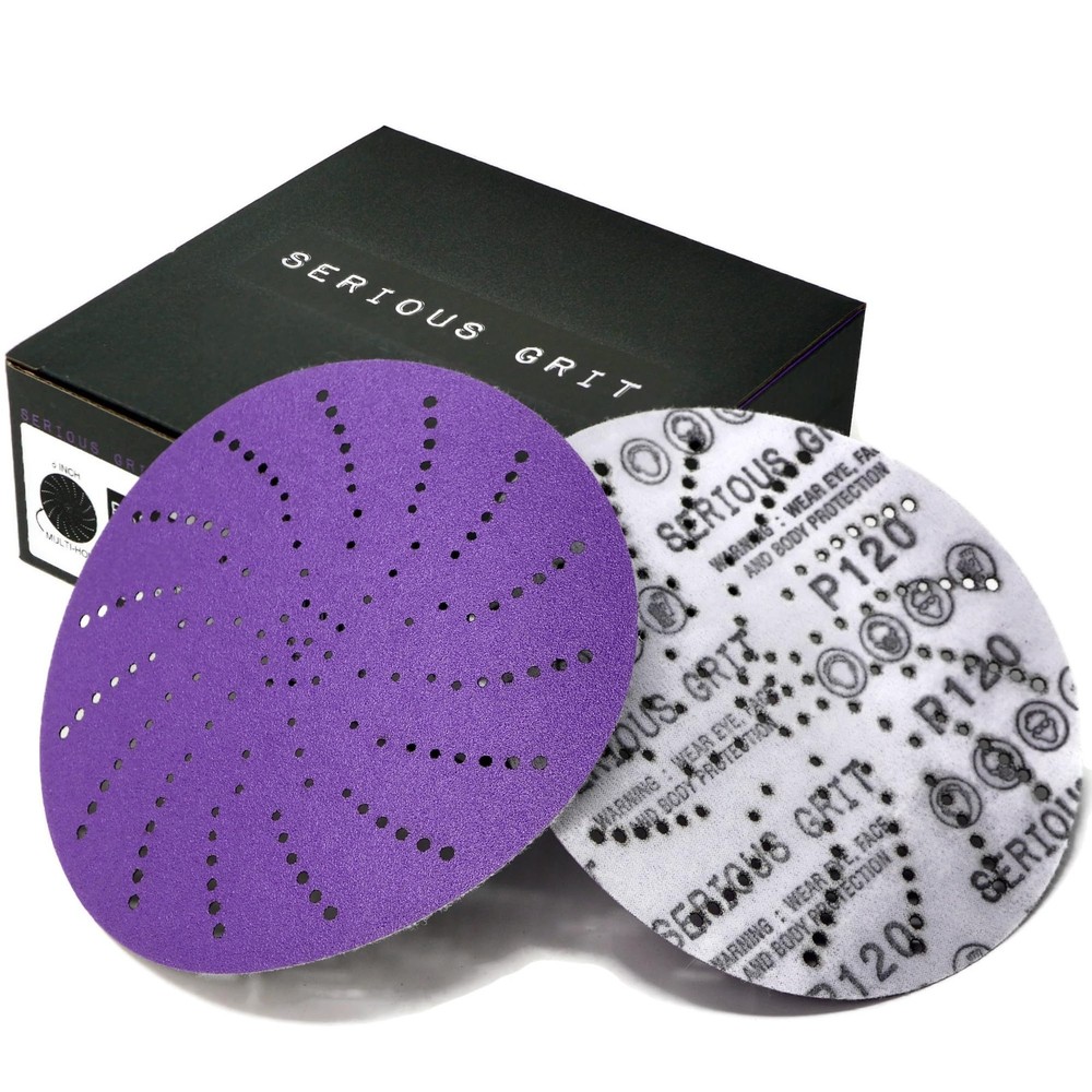 6-Inch 120 Grit Ceramic Multi-Hole Hook & Loop Sanding Discs - Advanced Grain...