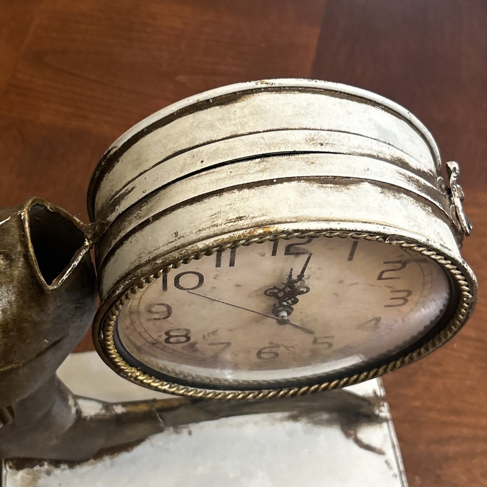 Vintage Style Metal Double Sided Fish Clock, Both Clocks Working