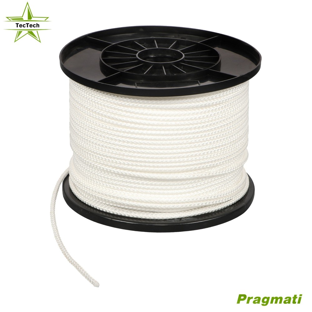 3/16 inch White Solid Braid Nylon Dacron Polyester Rope - 500 Foot Spool
