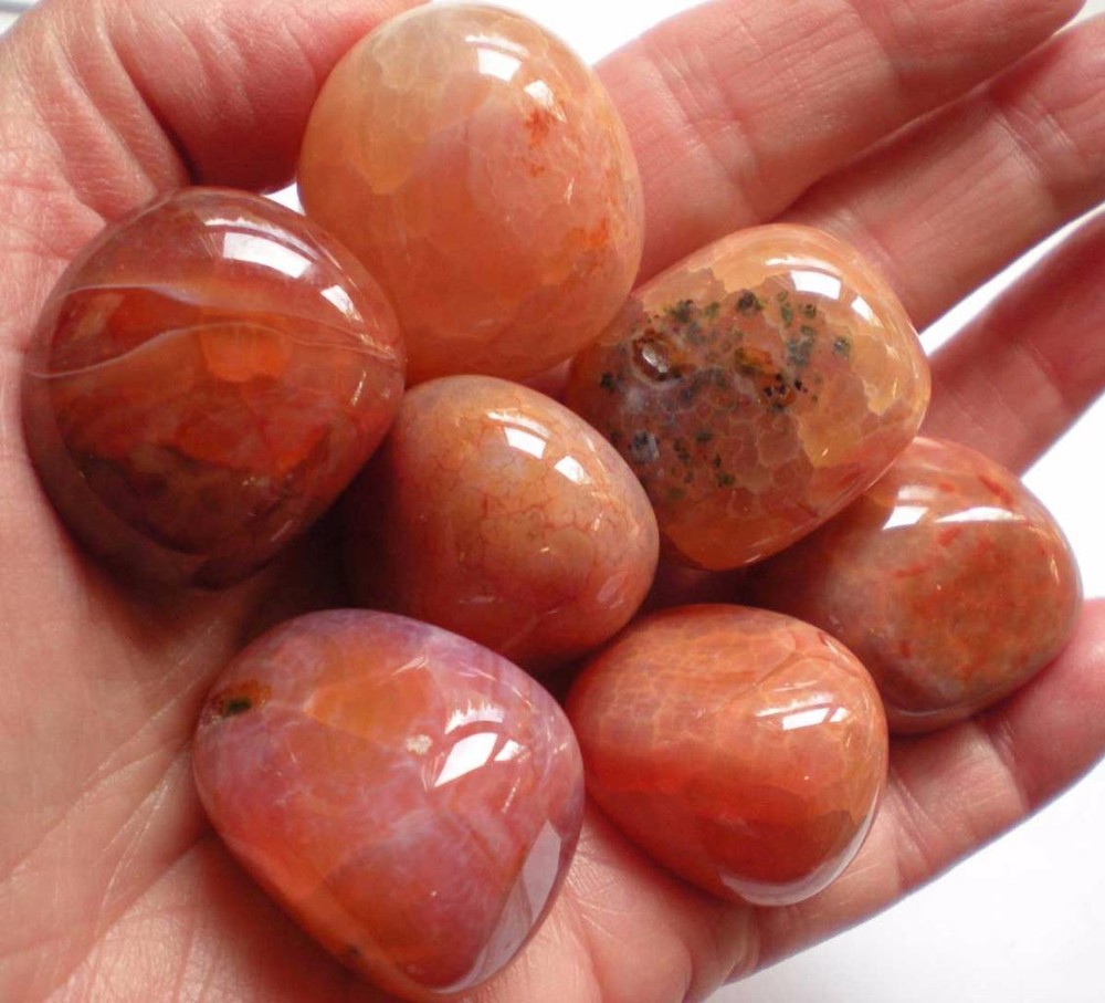 Fire Agate - 7 Tumbled Stones rt556b