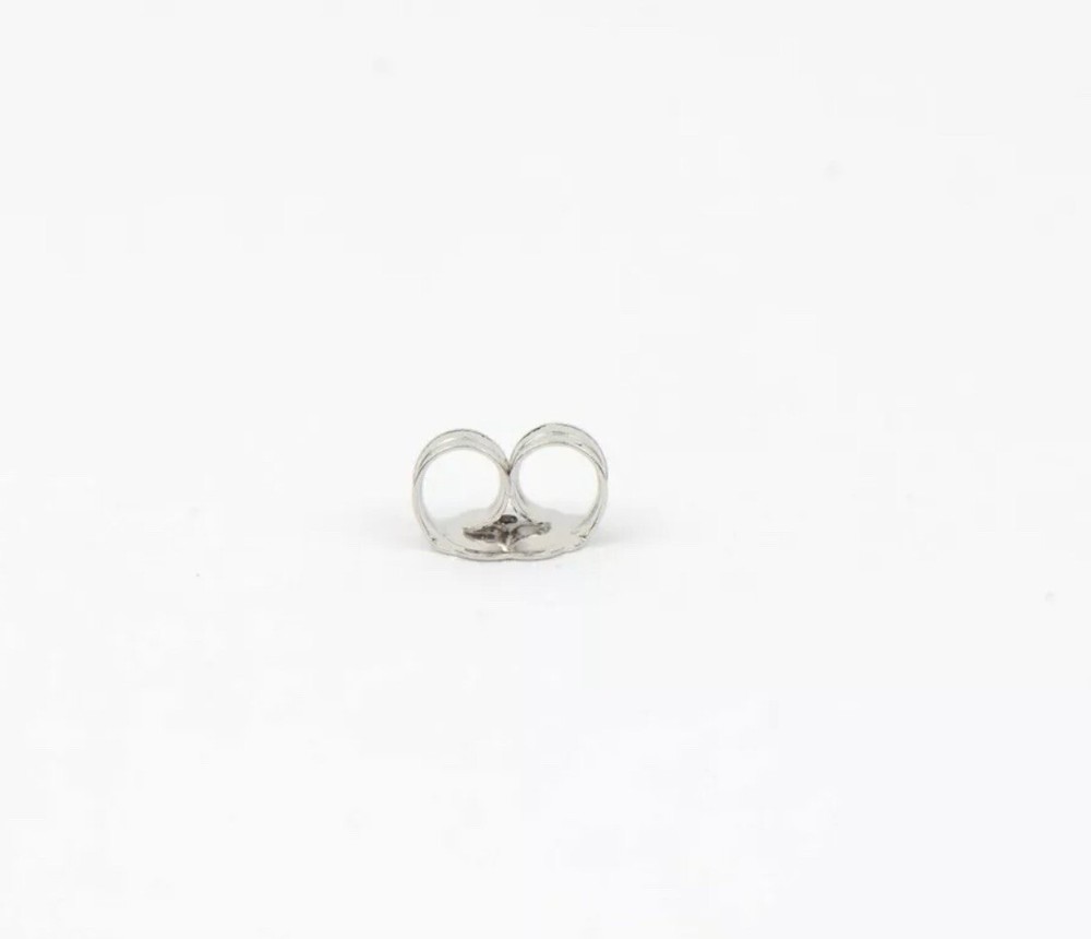 14K Solid White Gold Stud Earring Butterfly Backing Medium 1 Pair Value $69.00