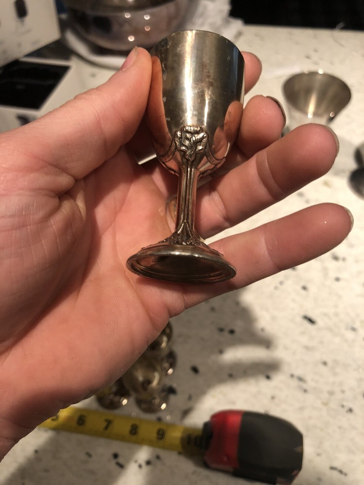 miniature silver plate goblets