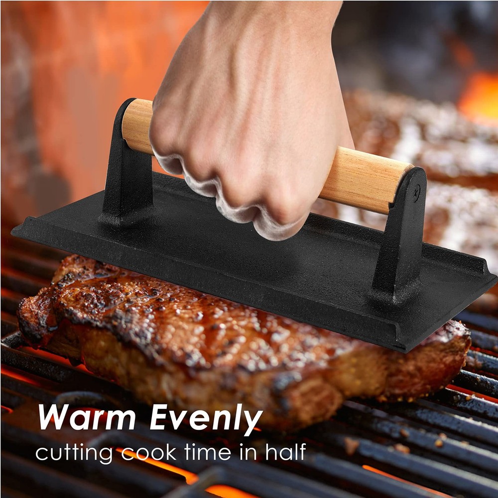 HaSteeL Bacon Hamburger Press for Rectangular BBQ Press, 1pcs
