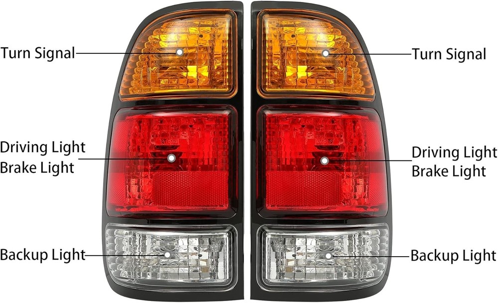 Halogen Tail Light Compatible with 2000-2006 Toyota Tundra Regular/Access Cab Si