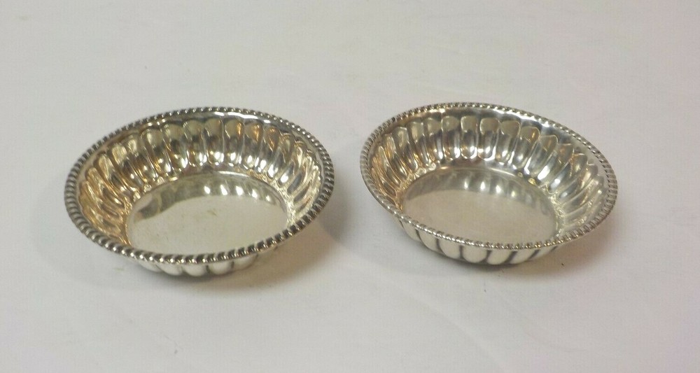 Pair Sterling Silver Salt Cellars or Nut Dishes, No Monograms, 50 grams