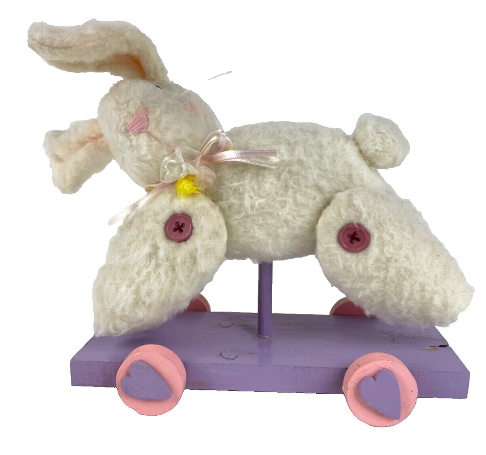 Vintage Plush Rabbit Pull Toy