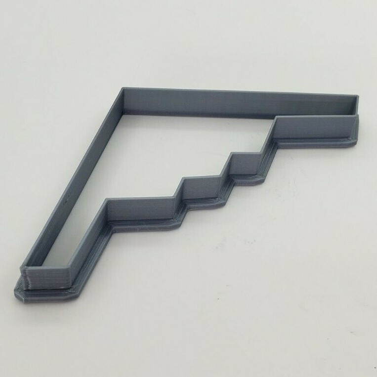 3D Printed B-2 Stealth Bomber Cookie Cutter Silver PLA Plastic