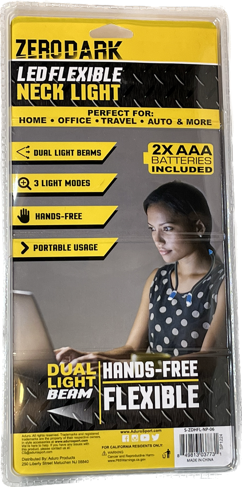 Zerodark Flexible Neck Light Hands Free Batteries Included
