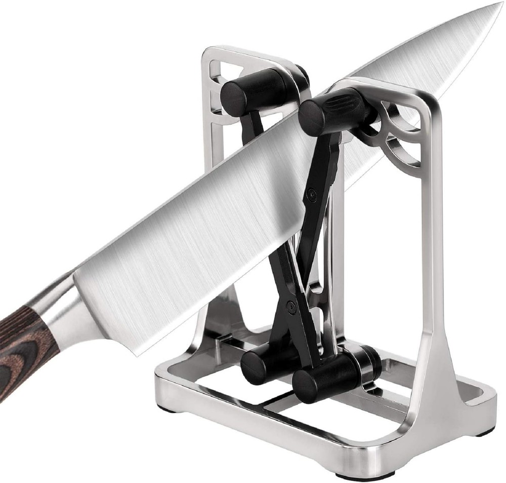 Knife Sharpener, Knife Sharpener Tool with Self-Adjusting, Stainless Steel an...