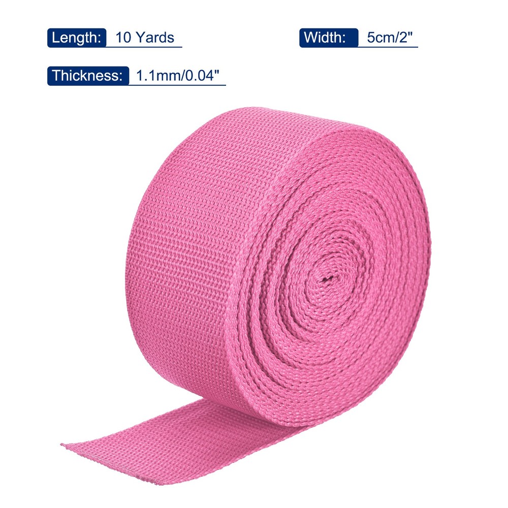 Lightweight Polypropylene Webbing Strap 5cm 10 Yard Rose Red