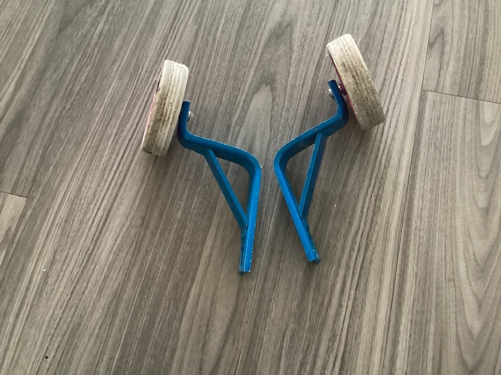 Blue/Pink used girl's training wheels