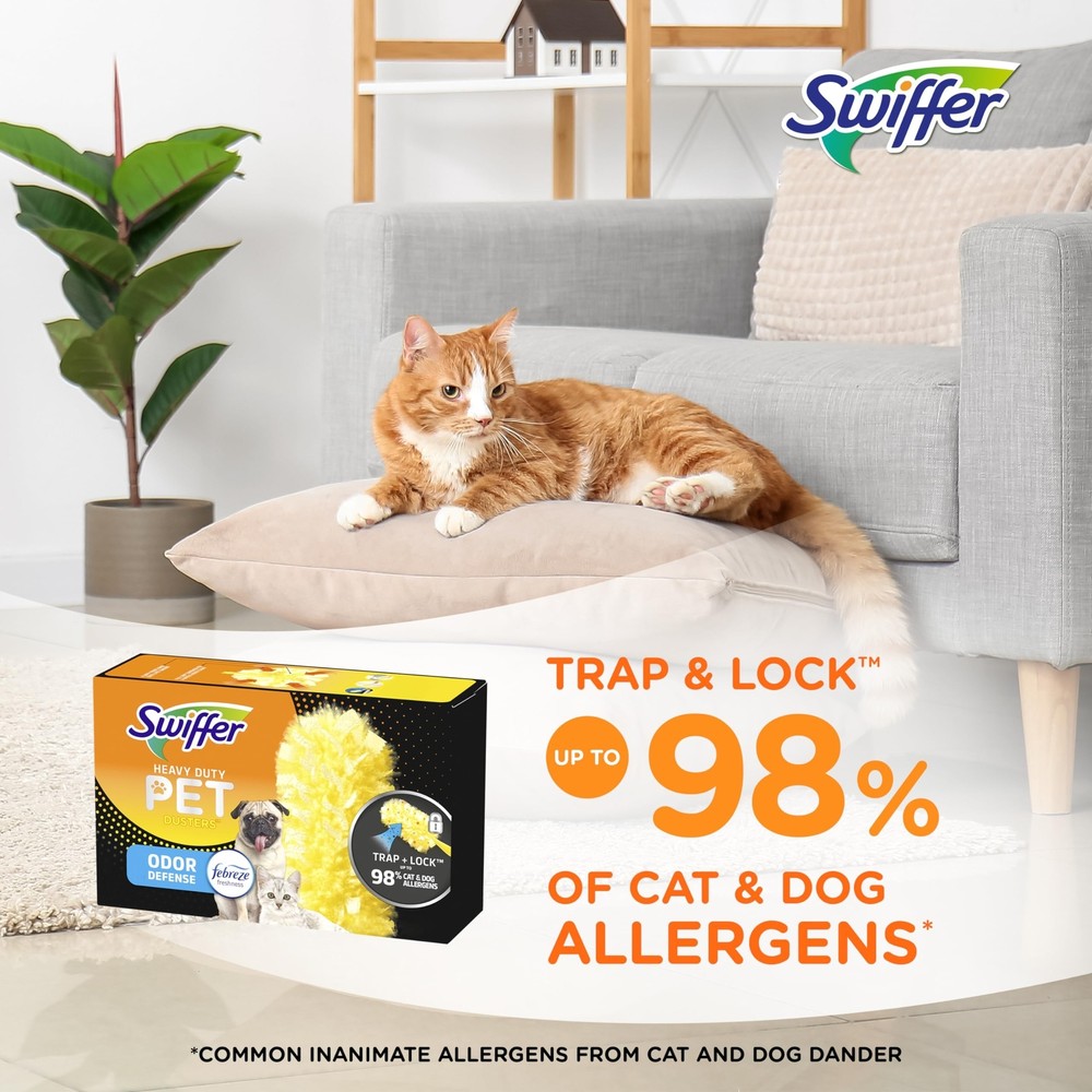 Swiffer Dusters Heavy Duty Pet Multi-Surface Duster Refills for Cleaning, Wit...