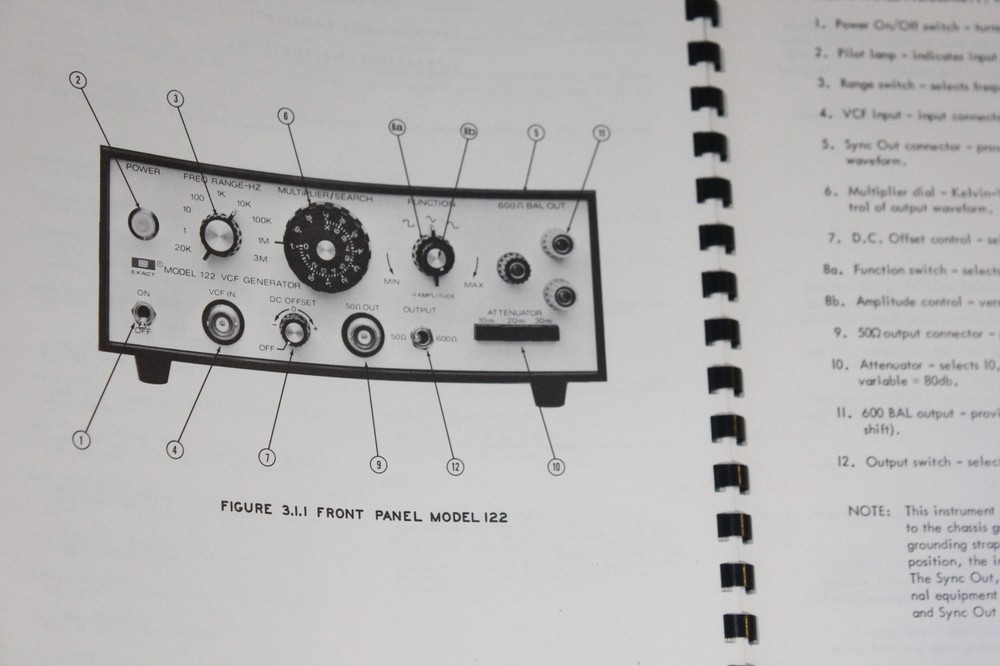 Exact Electronics Model 122 Waveform Generator InstructionManual