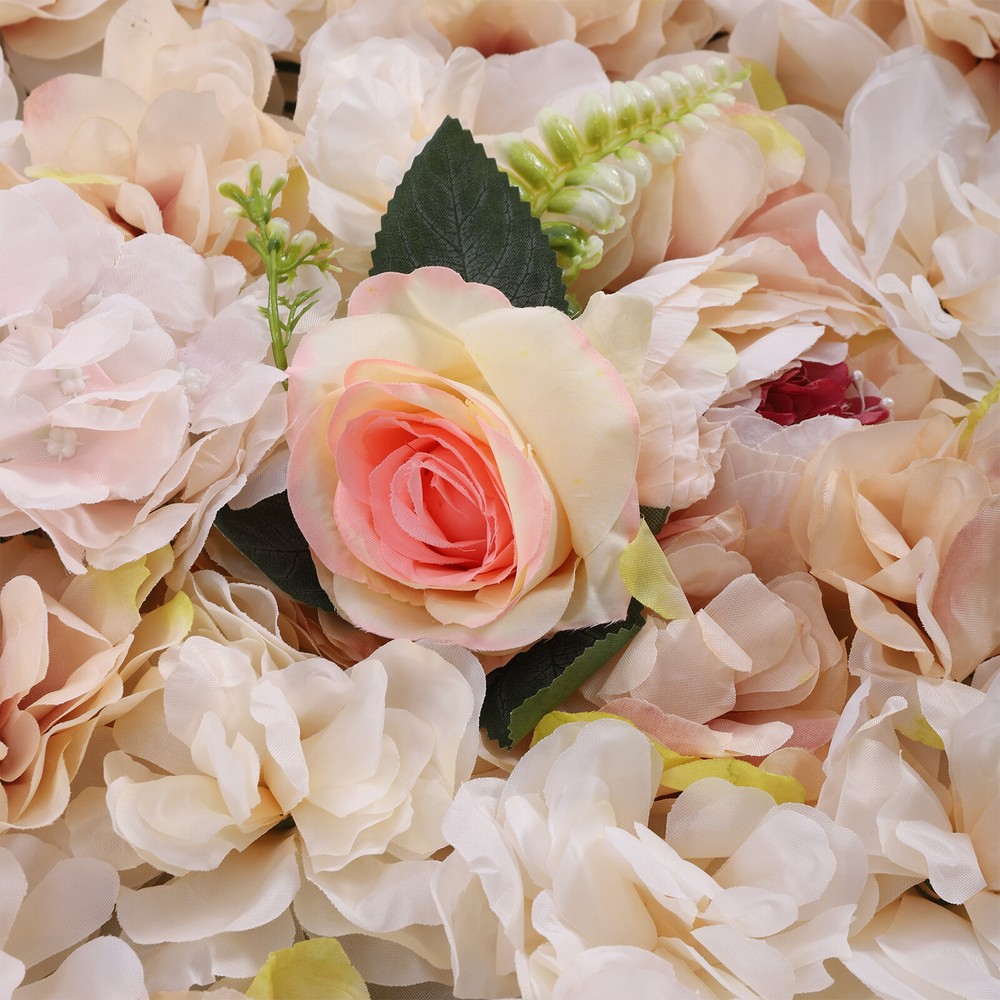 6 Pcs Panel Floral Backdrop Artificial Flower Wall Backdrop Silk Flower Wall