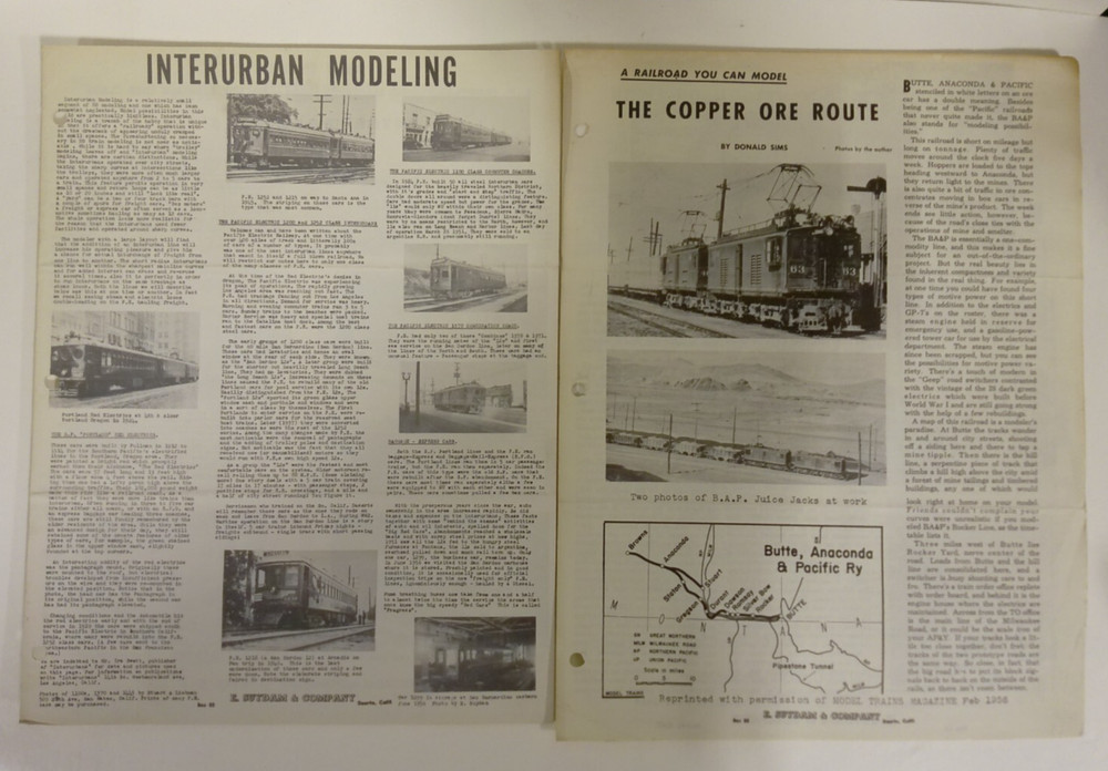 E. Suydam & Company 1956? Interurban Modeling Catalog