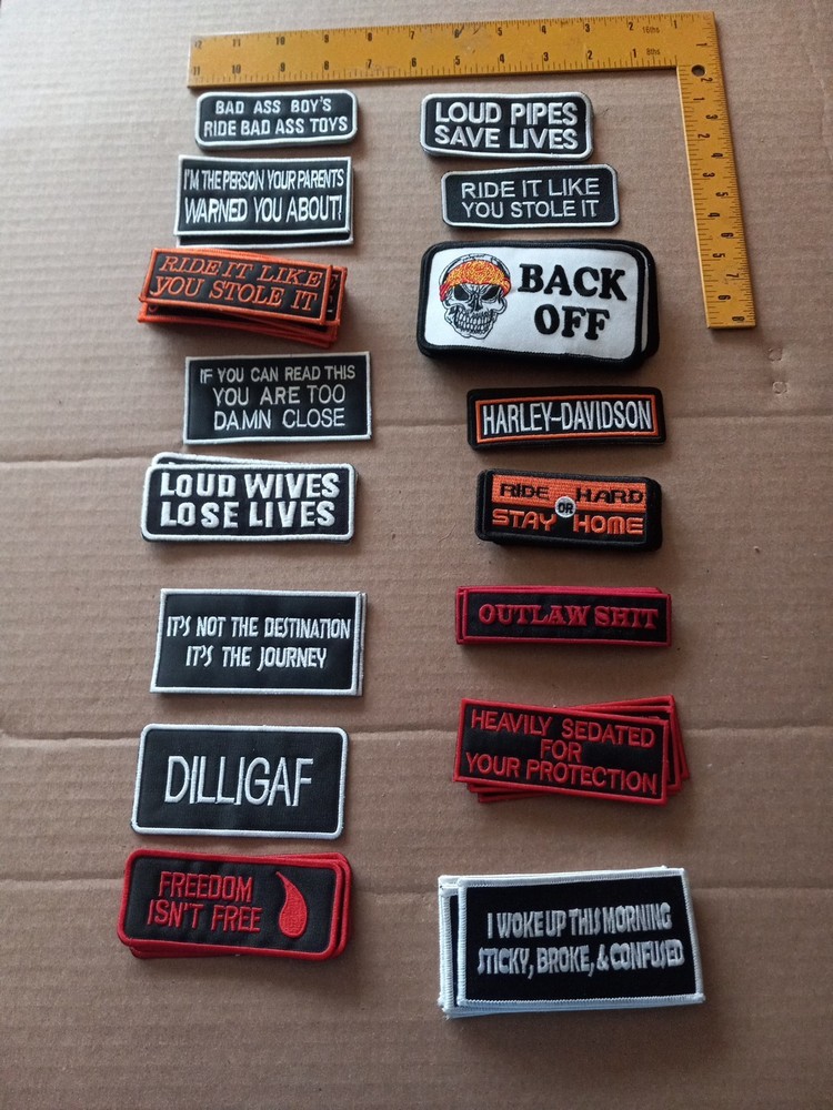 46 Assorted Biker Patches