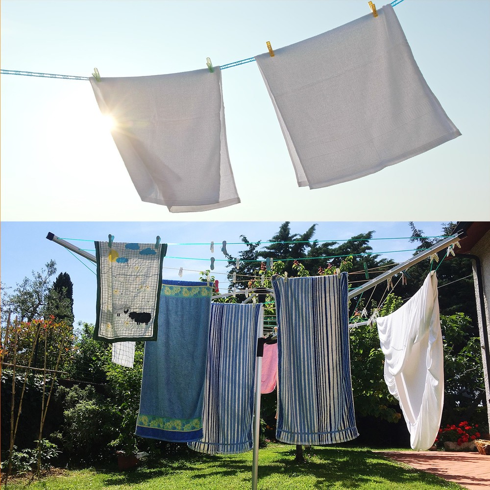 2pcs Windproof Clothesline 5M Plastic Non-Slip Clothes Drying Rope White