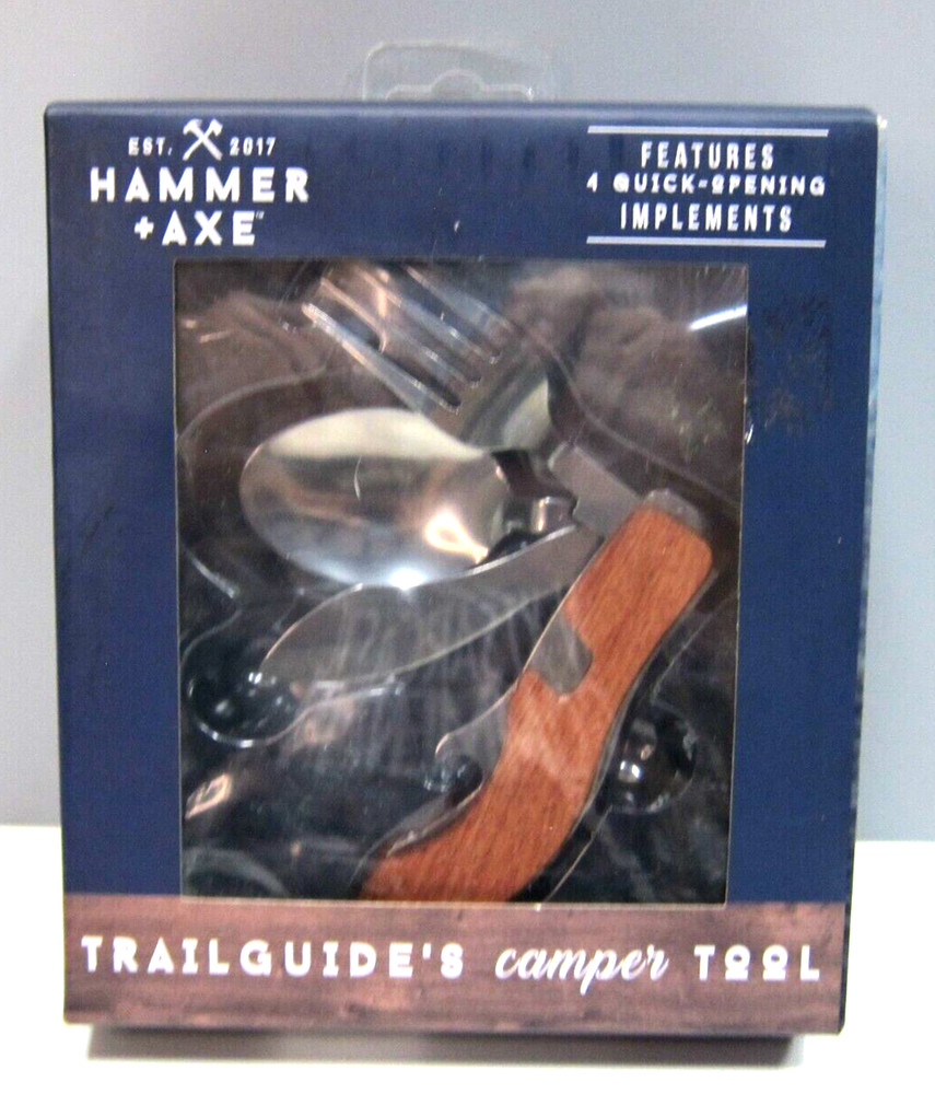 Hammer+Axe Brand Camper Tool Includes Four Quick Opening Utensils